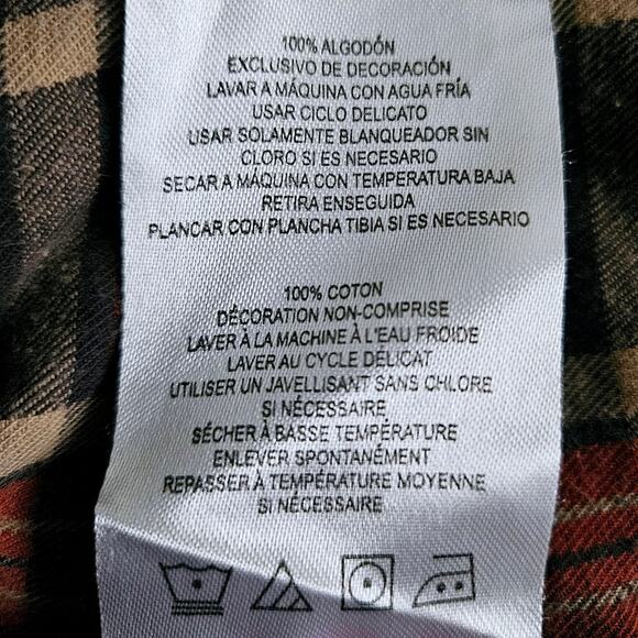 Men's Long sleeved plaid shirt Snap front size L - Picture 6 of 9